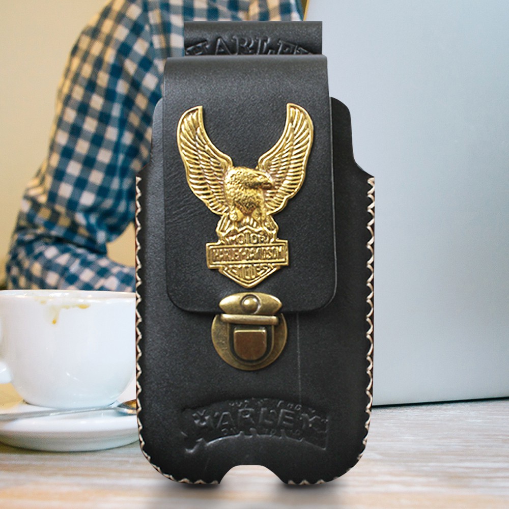 PD01 - Dompet Pinggang Pria Sarung HP Kulit Sapi Asli - Baru