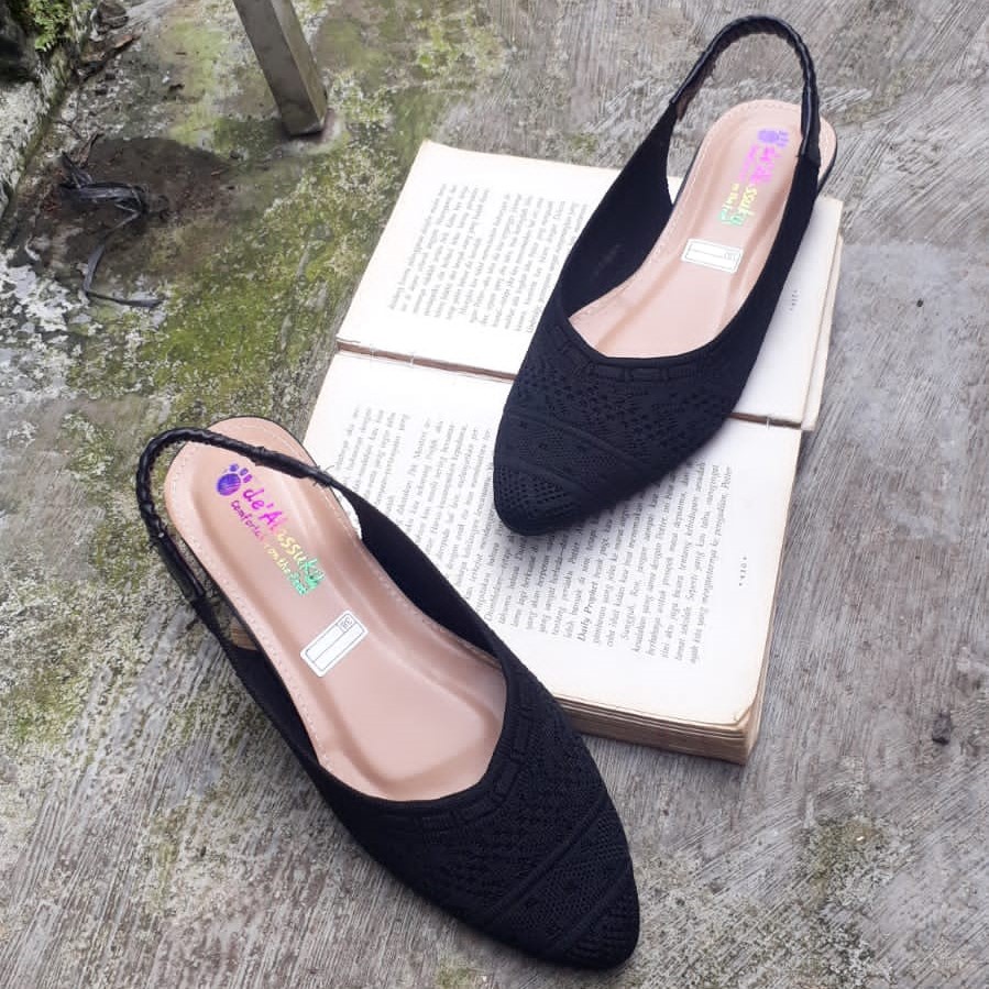 Alassuku.ID - Flat Shoes Rajut Import Tali Belakang Terbaru 2022