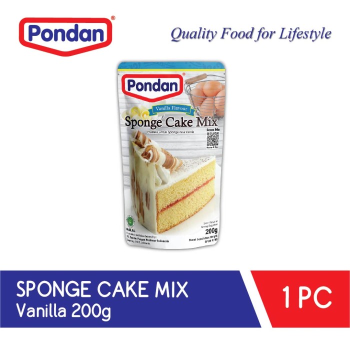 

hbt204tt Pondan Sponge Cake Mix Vanilla 200G Da01D100
