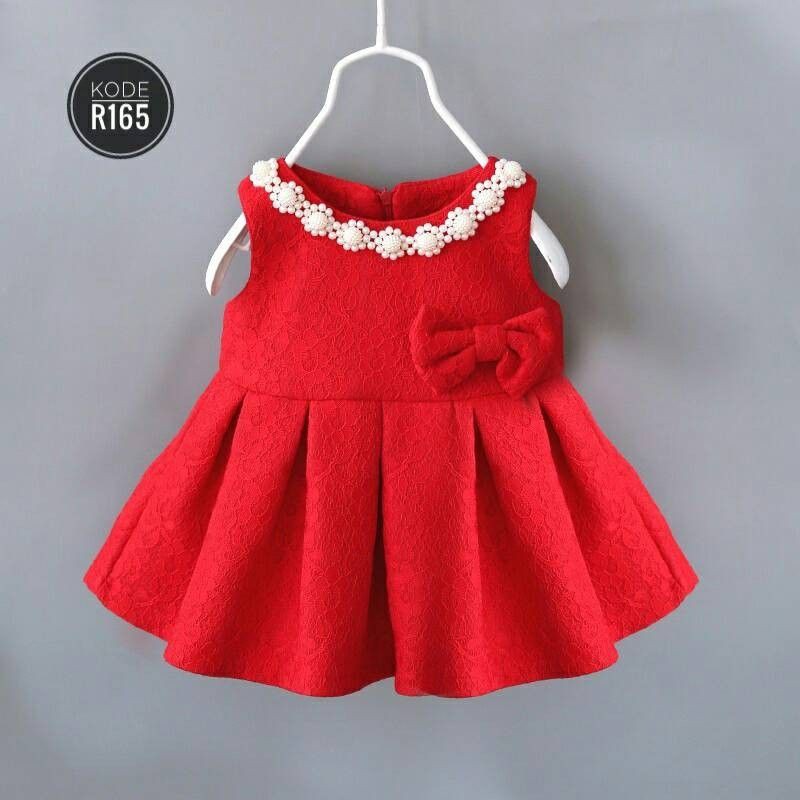 DRESS IMPORT MERAH LACE UNTUK PESTA