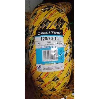 Ban Vespa ukuran 120/70-10 (S224, SC-103) ring 10 Delitire Tubeless