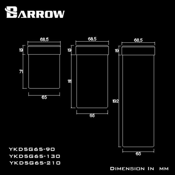 BARROW YKD5G65-90 Water Tank for D5 / MCP655 Pump Cover 90mm Clear