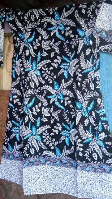 Batik Couple Keluarga Sania Ruffle Ori Ndoro Jowi Dnt Blarak Biru