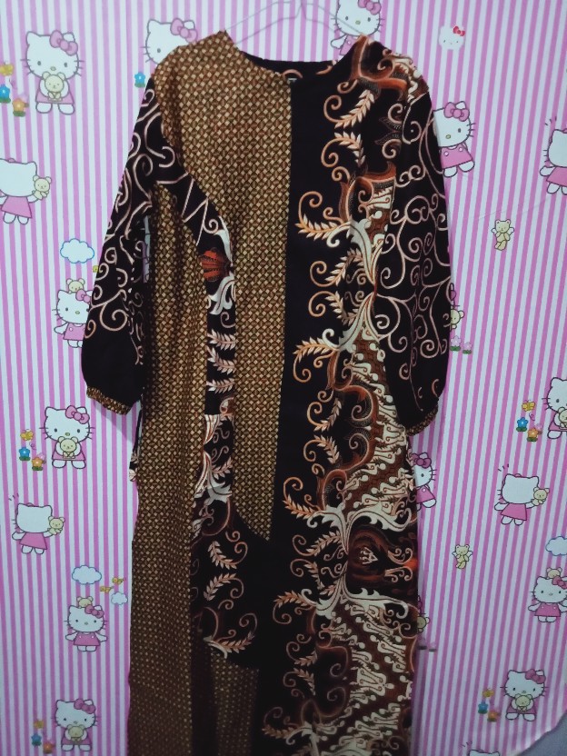 Batik Couple Katun Prima Halus Gamis Batik Mix Embos Allsize Jumbo Ld 120 Cm Original Abadi Batik