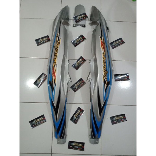 Cover Body Yamaha Jupiter Z New Burhan Silver Biru+Plus Striping Jupiter Z Burhan Tahun 2007