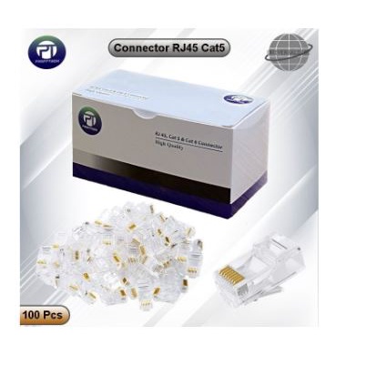 Connector rj45 profftech cat 5e 5 6e 6 utp 100pcs - Konektor lan cat5 cat6 proff tech 100