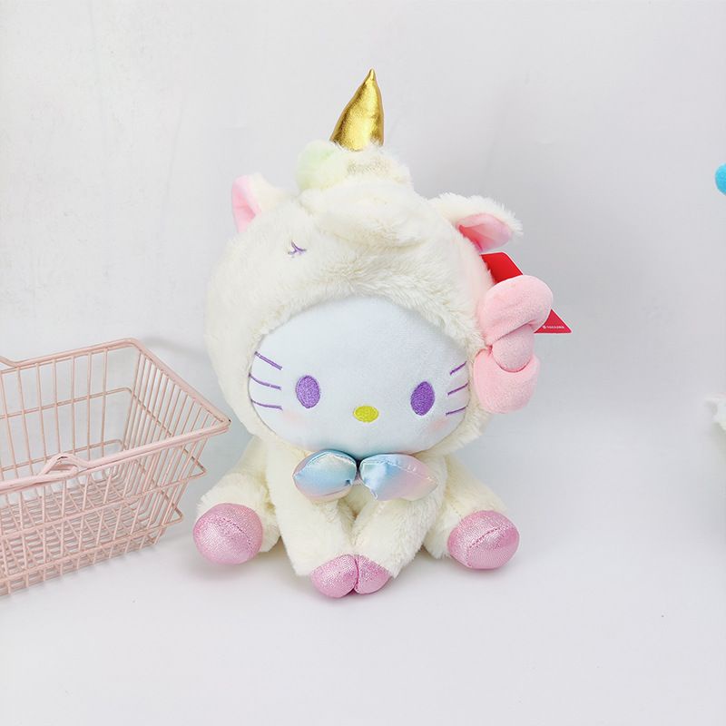 MAINAN BONEKA MELODY HELLO KITTY CINNAMOROLL POCHACCO DOG POMPOMPURIN KUROMI UNICORN PLUSH IMPOR