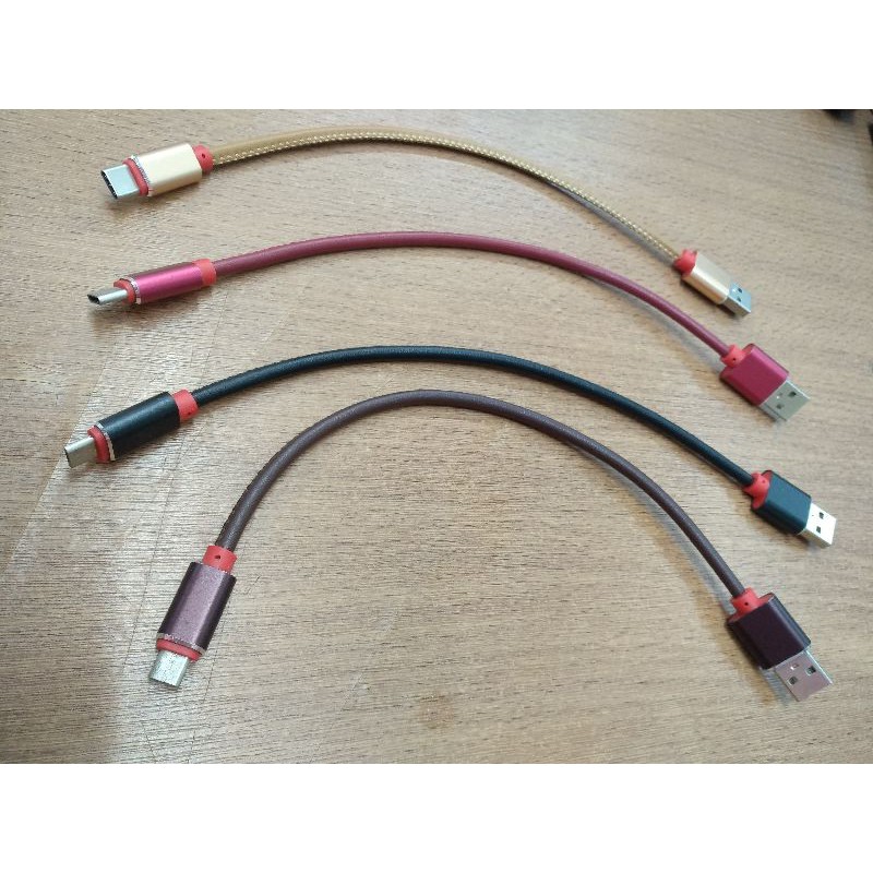 kabel pendek Fast bahan tebal support Pengisian daya cepat micro usb dan Type-C dan Lightning