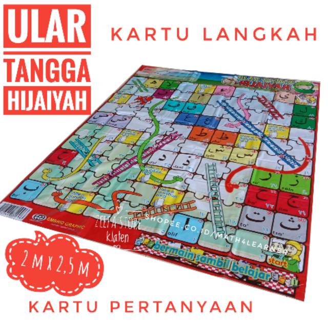 [2 m x 2,5 m] Ular Tangga Hijaiyah Ukuran M Karpet Jumbo Raksasa