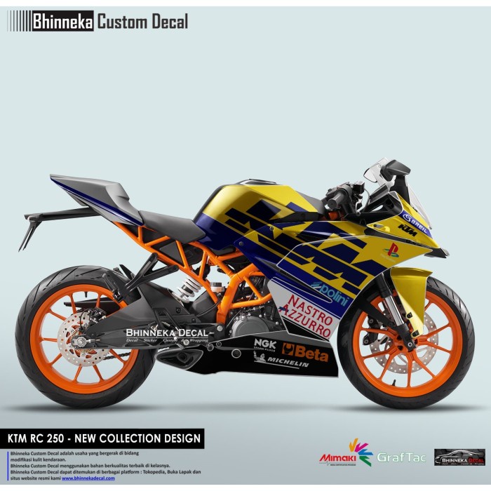 DECAL STICKER KTM RC YELLOW BREIL