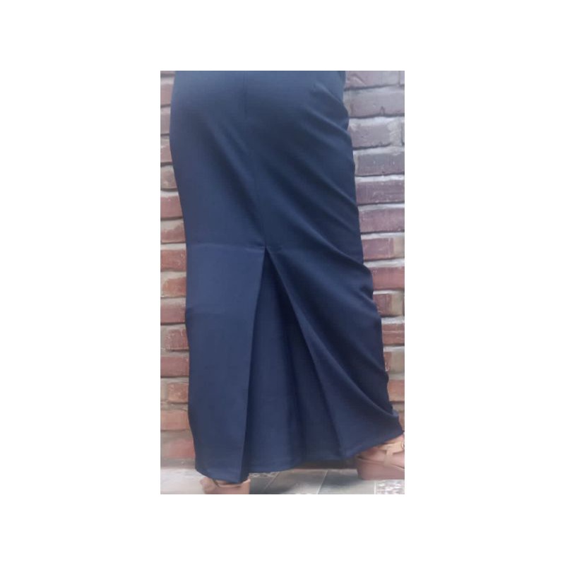 Rok panjang kerja wanita kantoran span-Navy