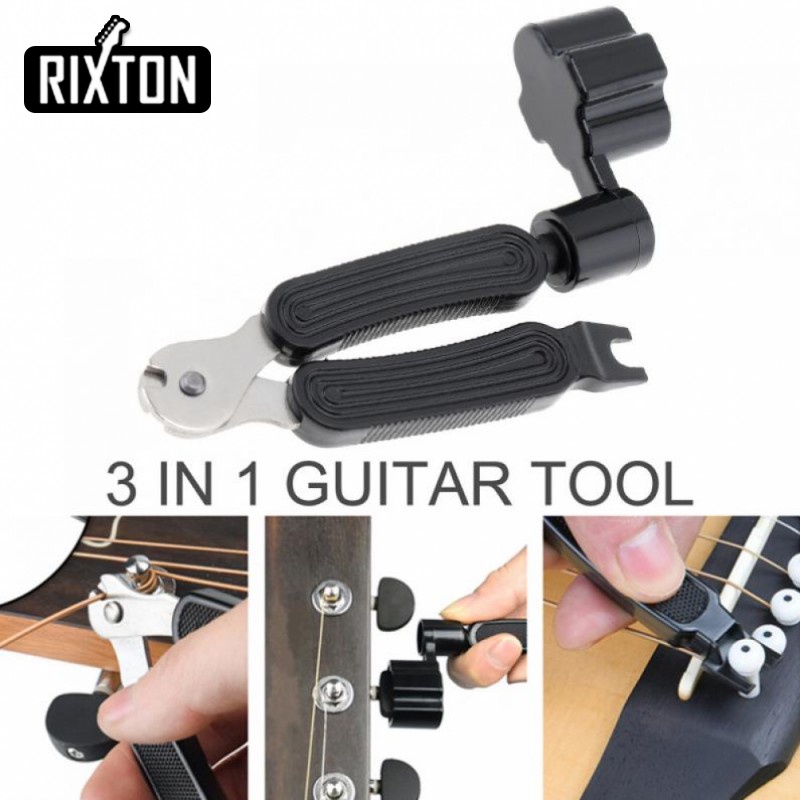 Rixton 3 in 1 Alat Gitar Multifungsi Gitar String Trimmer Penarik Aksesoris Instrumen Gitar