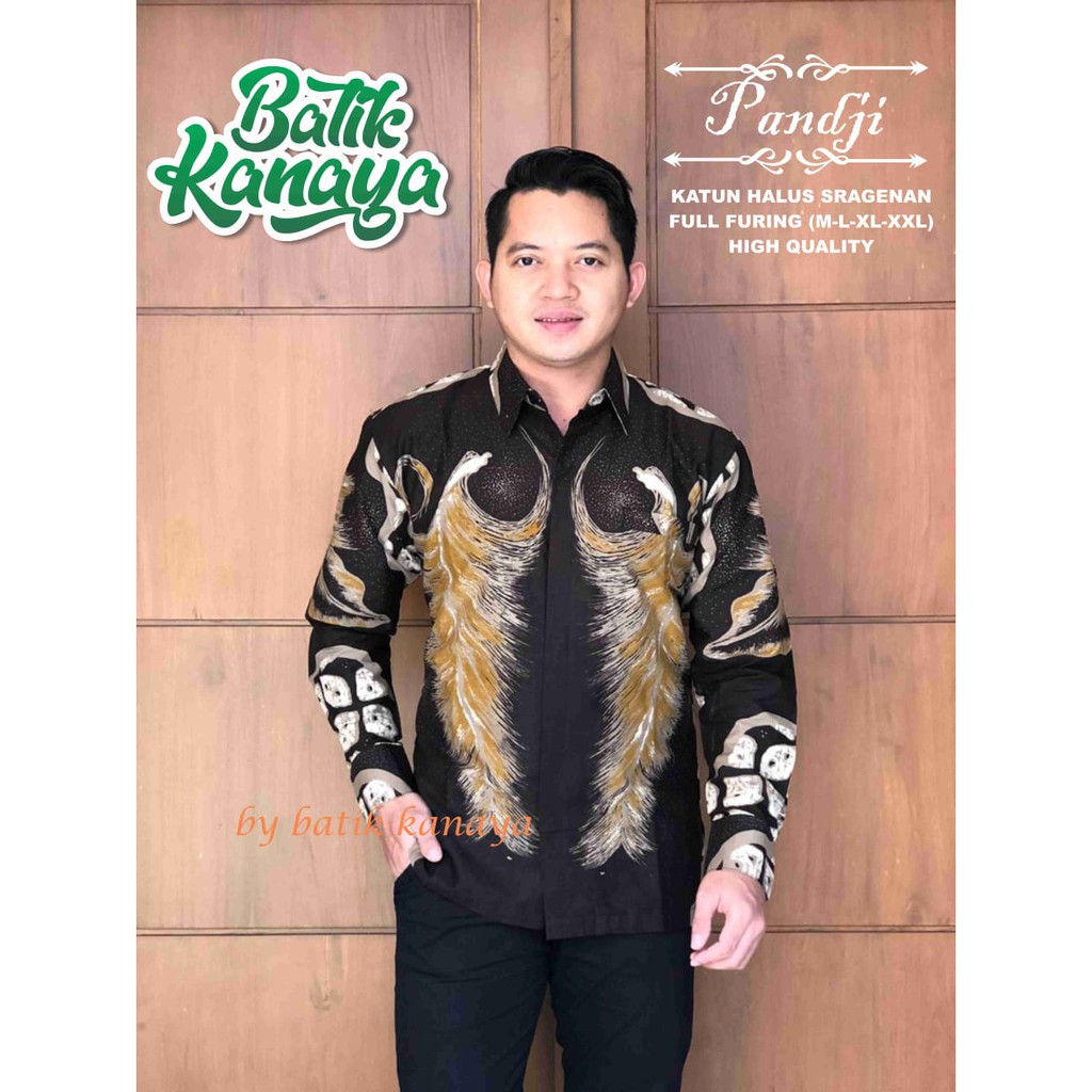 PANDJI Kemeja Batik Pria Lengan Panjang Katun Halus Sragenan FULL FURING