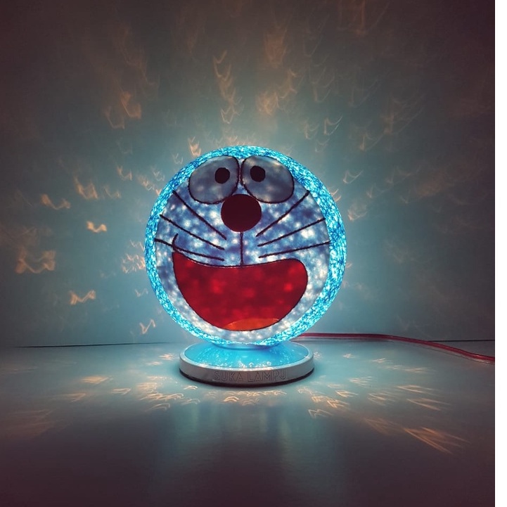 Lampu tidur, lampu benang, lampu tidur karakter, lampu unik, kado unik, Doraemon