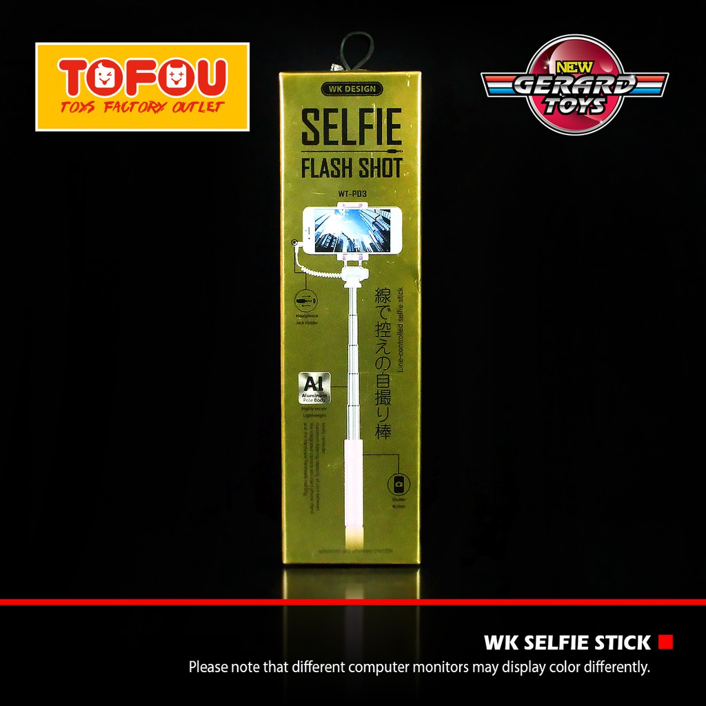 WK Design Selfie Stick Flash Shot Tongsis WT-P03 Pink Original