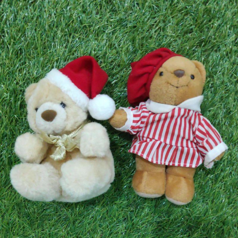 Boneka Teddy Bear topi merah, Burger King, Gothik - hadiah ulang tahun - hadiah Natal