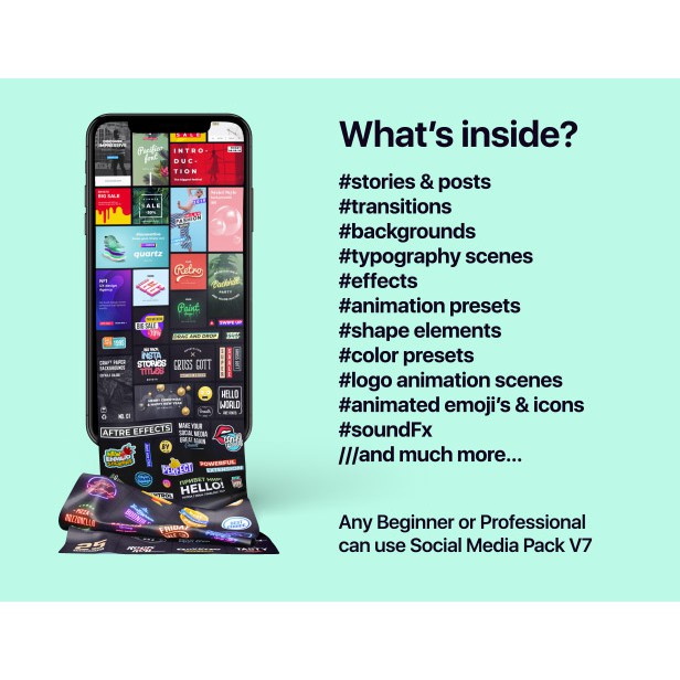 AtomX - Instagram Stories Designs And Transitions Pack V7 - After Effect (Extension)