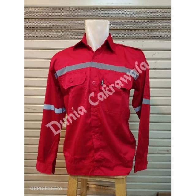 Baju Kerja Safety / Baju Proyek / Seragam Safety / Seragam Kerja Warna Merah
