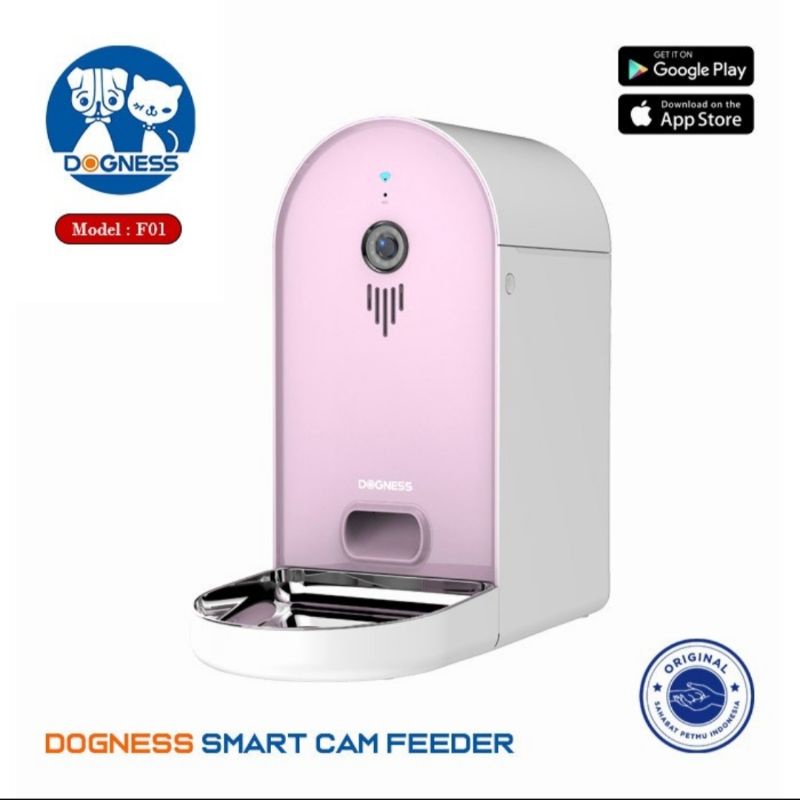 DOGNESS smart cam feeder 6lt. android IOS apps programmable. dog cat bowl tempat makan anjing kucing