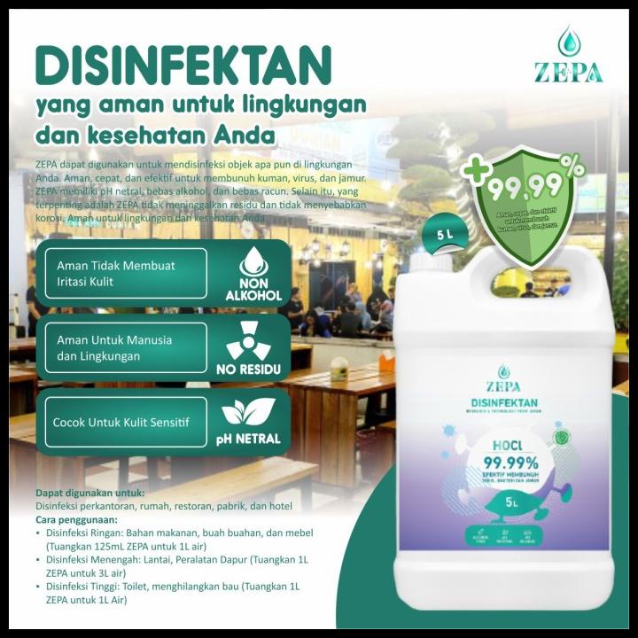 Hocl Zepa Disinfektan Cair Non Alkohol 5Liter