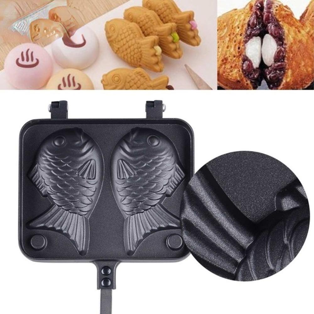 Top Kitchen Japanese Taiyaki High Quality Double Pan Fry Pan Waffle Kue Maker Pan