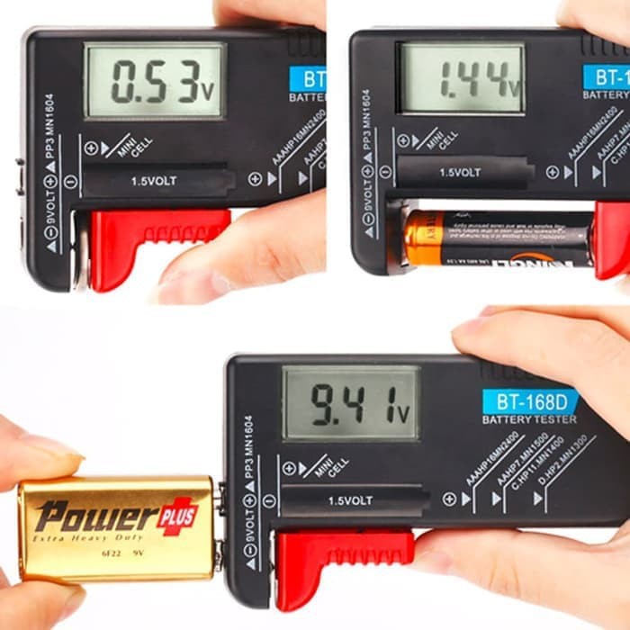 Battery Tester BT-168D Digital Cek Tes Batu Baterai BT168D 9V 1.5V