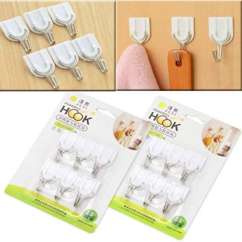 Medan Termurah ( Pack isi 6pcs ) Gantungan tempel gantungan Hook praktis simple unik