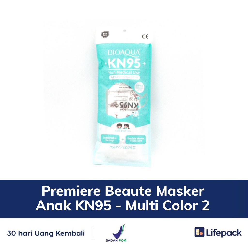 Bioaqua  Masker Anak KN95 - Masker Pelindung Debu, Bakteri, dan Virus - LIFEPACK-Multicolor 2