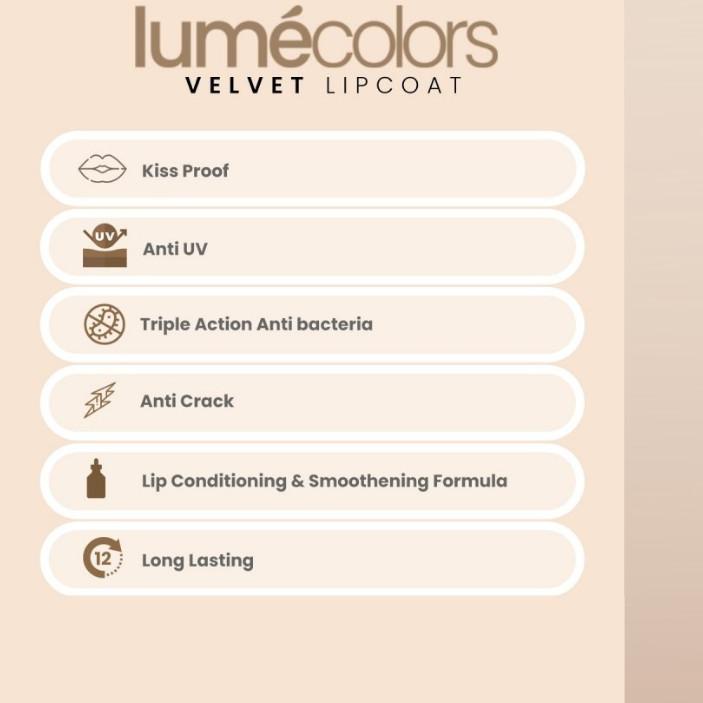 FREE ONGKIRLumecolors Lipstik Lipstick Velvet Lipcoat Cair Tahan Lama Warna Nude Coklat Matte Chocol