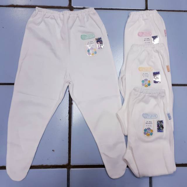 Celana panjang newborn nova baby tutup kaki bayi putih