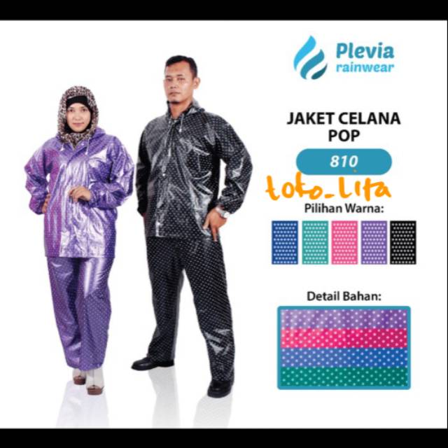 Jas Hujan Stelan Polkadot Plevia 810 ( Polkadot Jas Hujan Baju Celana )