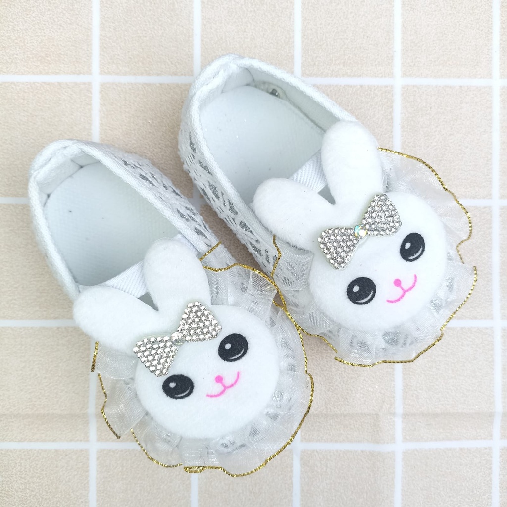 mandirishoestore-SEPATU PREWALKER ANAK PEREMPUAN BONEKA KELINCI 0-12 BULAN FPY12