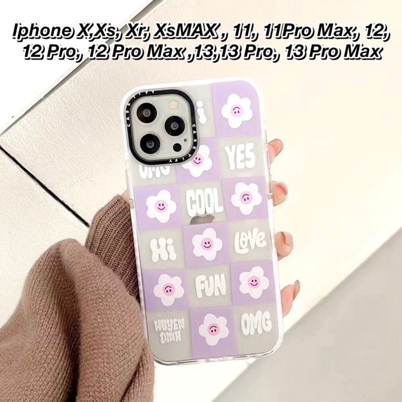 iPhone X Xs Xr XsMAX 11 11Pro Max 12 12 Pro 12 Pro Max 13 13 Pro 13 Pro Max Casetify Case Antiknock Flowery Lilac Fun Casing