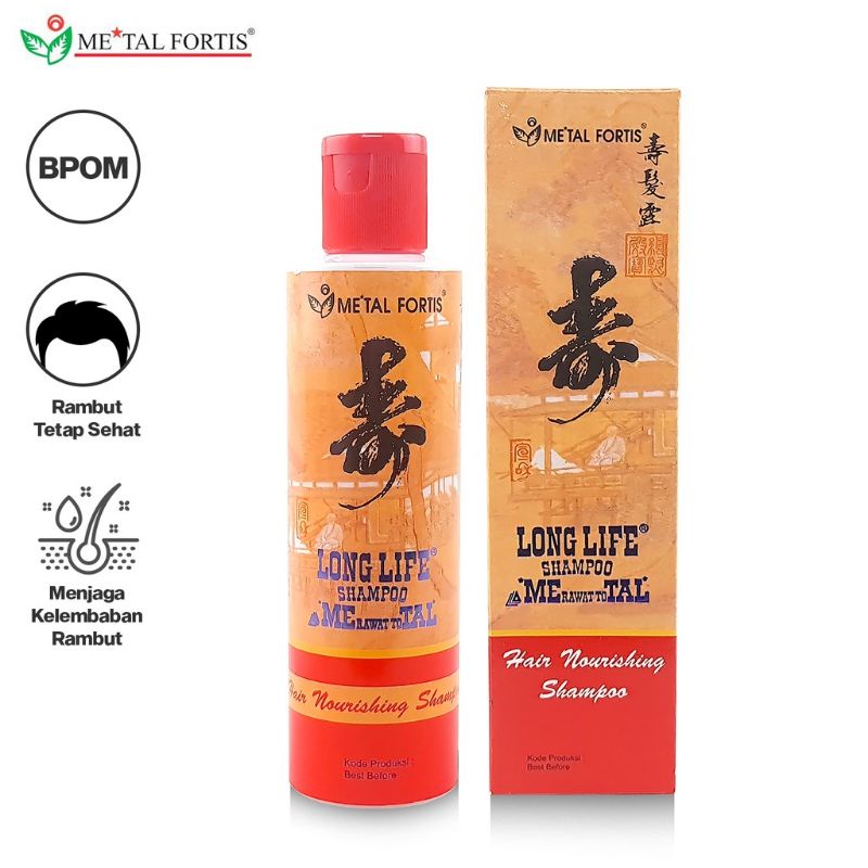 METAL FORTIS Shampo Metal 200 / 100 / 60 ML Hair Nourishing Long Life Shampoo Pembersih Dan Penumbuh Rambut MET Orange