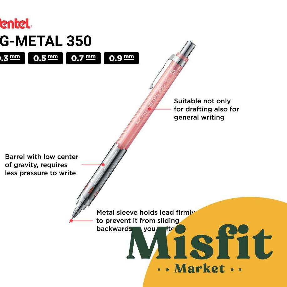 

Stok terbatas!.. Pentel PG Metal 350 Mechanical Pencil 0.3 0.5 0.7 0.9 mm