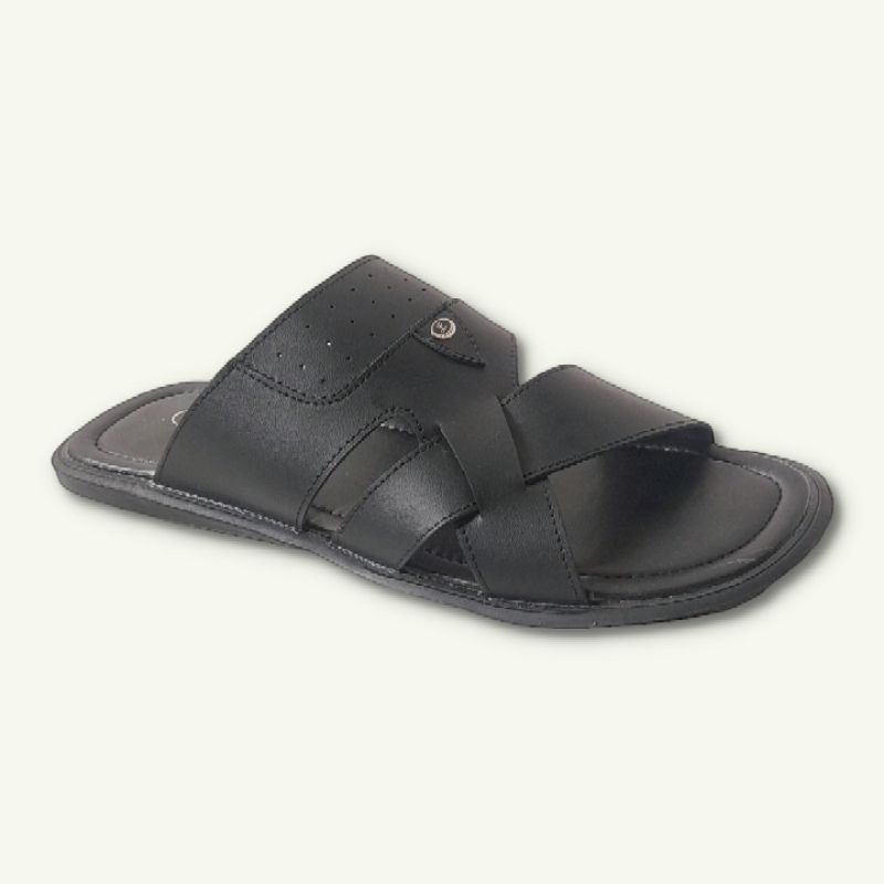 sandal kulit pria BIG SIZE hitam formil bisa santai bisa