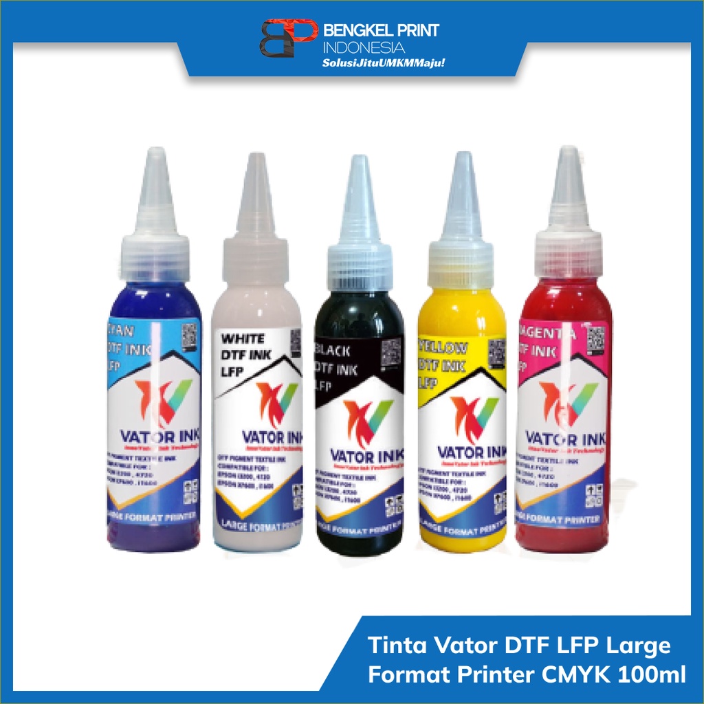 Tinta Vator DTF LFP Large Format Printer CMYK 100ml