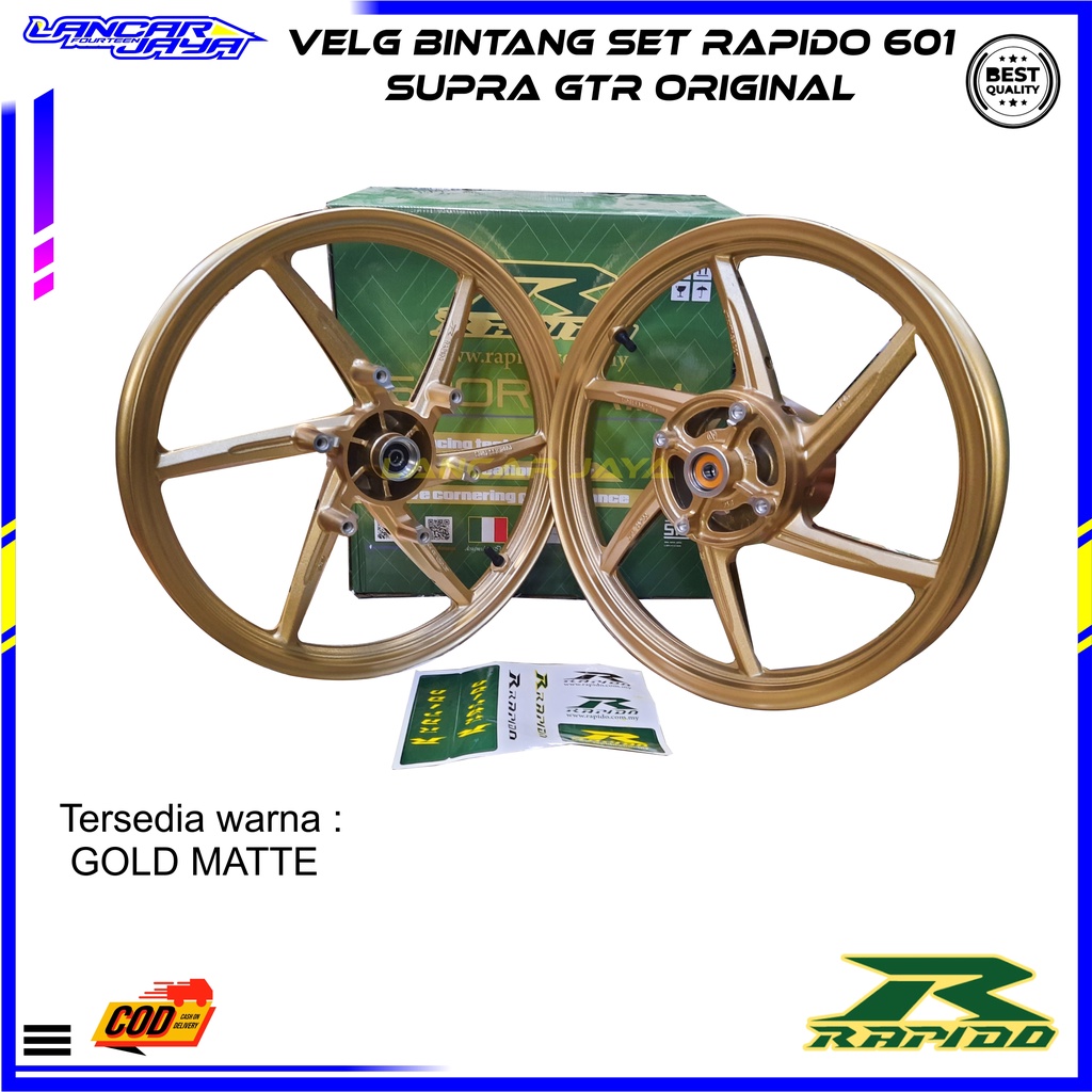 VELG BINTANG SET RAPIDO 601 SUPRA GTR GOLD ORIGINAL
