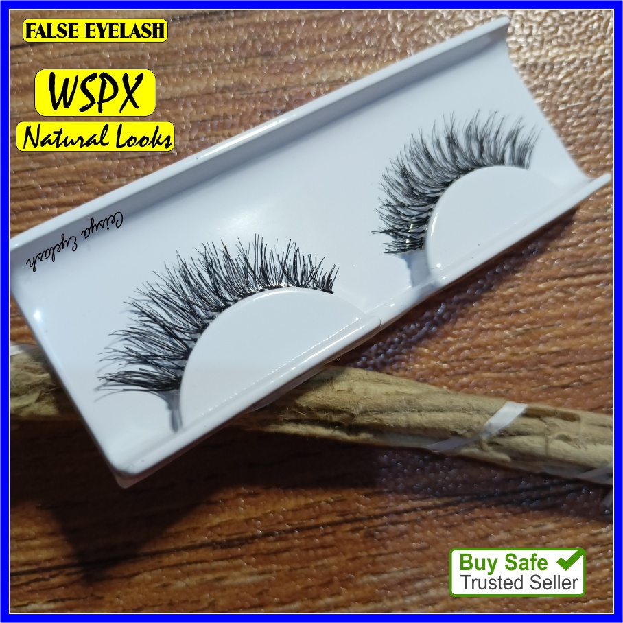 Bulu mata palsu WSPX Bulumata Human Hair Lembut Halus Fake Eyelash Premium Murah