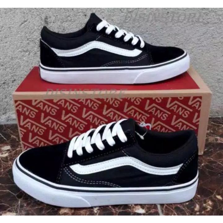 Sepatu Casual Vanss Olddskull Replika sol hitam