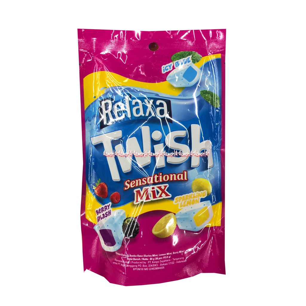 Relaxa Twish Sensational Mix Permen Buah 84gr Relaxa Twish Cheymint Candy Pouch Bag Relaxxa