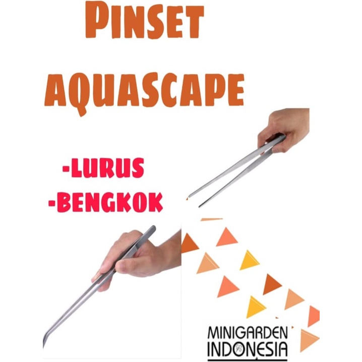 PINSET AQUASCAPE 25cm jepitan lurus aquarium pinset bengkok panjang