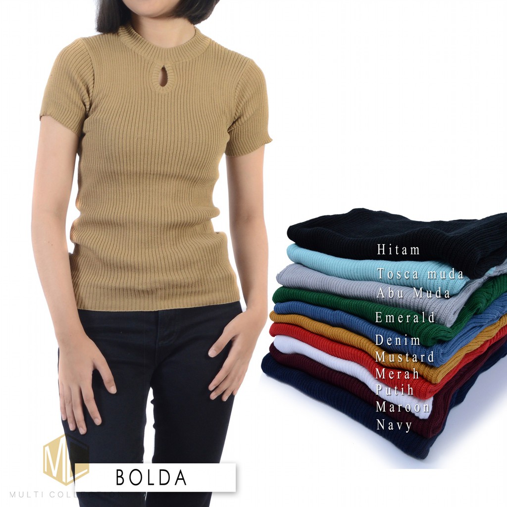 BOLDA PENDEK baju  rajut korea sweater  rajut casual 