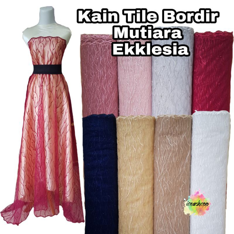 Kain Tile Bordir Mutiara Ekklesia Kain Tile Meteran
