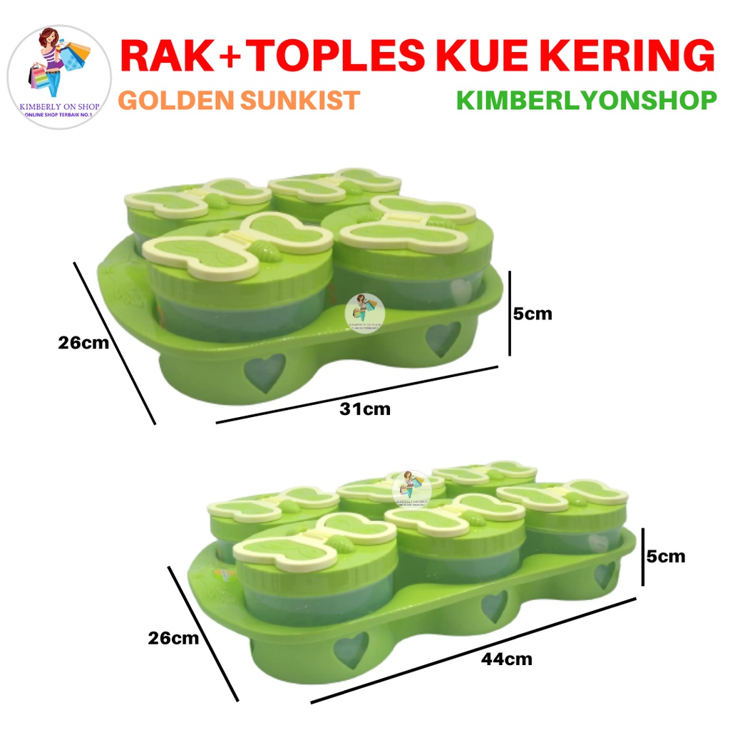 Rak + Toples Plastik Kupu Kupu Golden Sunkist - Rak+TP1172 6Pcs