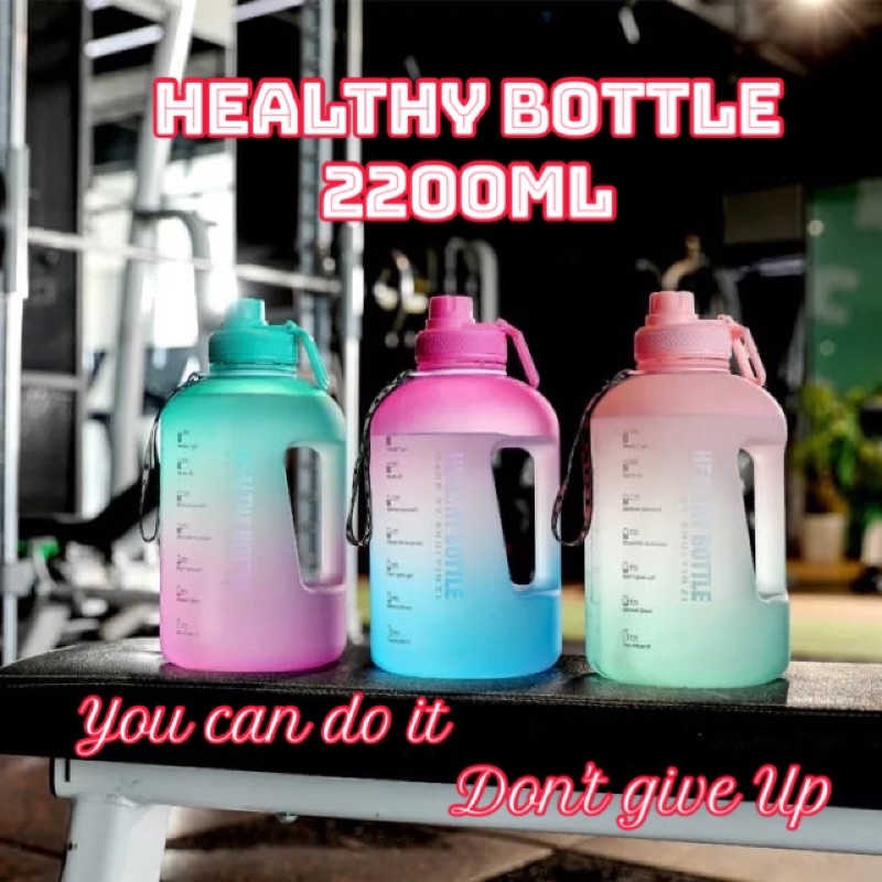 BOTOL MINUM VIRAL 2 LITER / BOTOL MINUM MOTIVASI /GRADASI /BOTOL WARNA