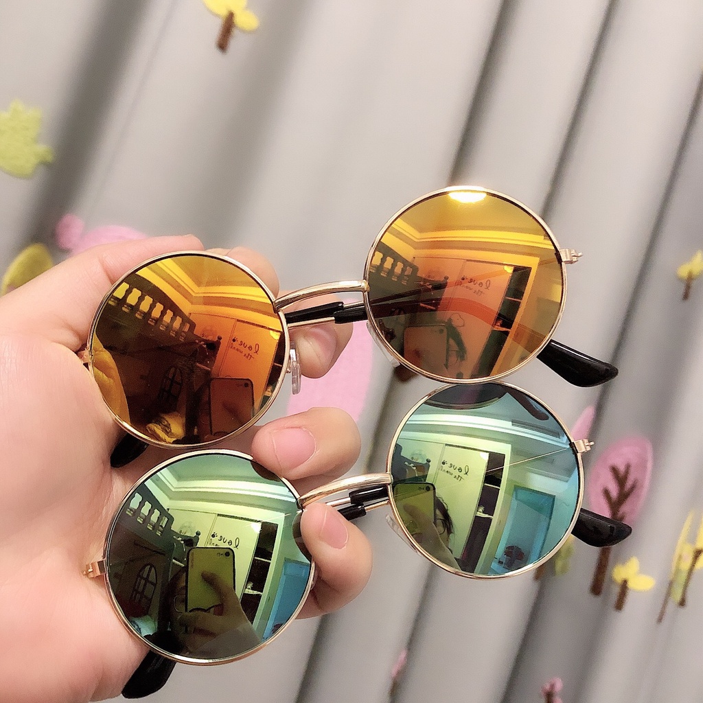 Boboho Kacamata Bulat Anak Laki Laki  Sunglasses Lensa Hitam Kaca Mata Bulet 2 3 Tahun Gaya Murah Cowok Keren