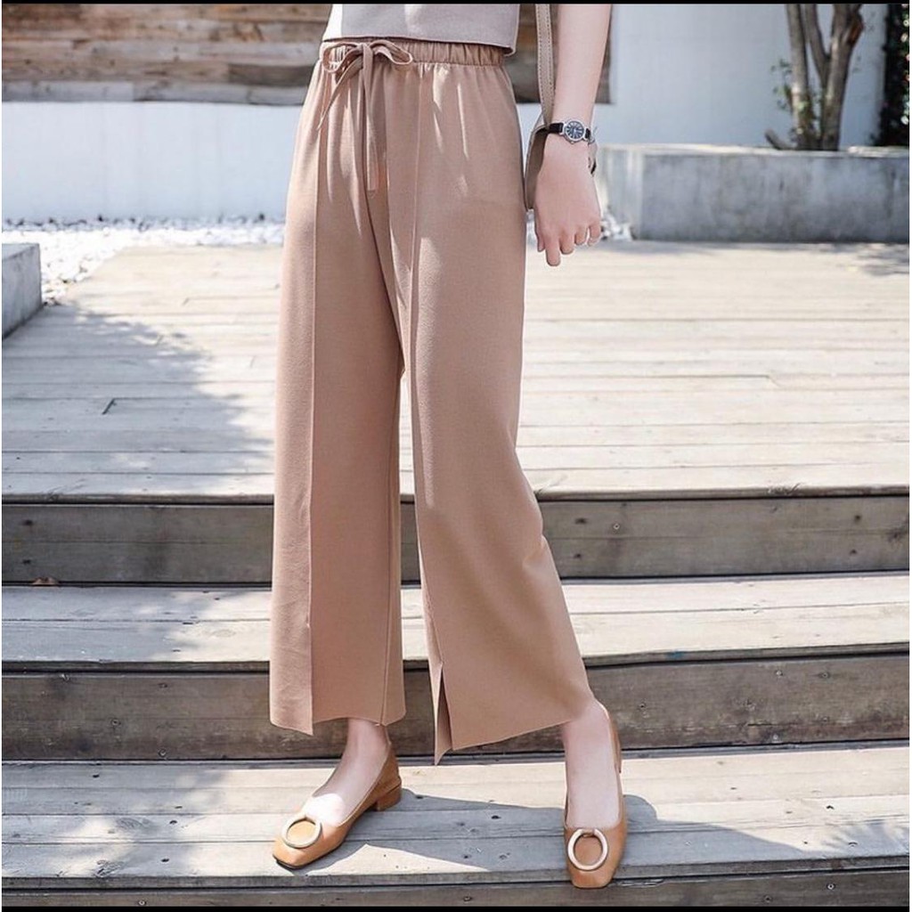 Ivy Pant Pusatgrosir_solo/ Celana Kulot Mosscrepe Polos Premium Termurah Hits Selebgram Kekinian