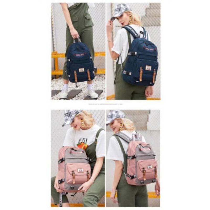 GTB BACKPACK KOREA MULTIFUNGSI LEISURE TAS SEKOLAH WANITA KANVAS BACK TO SCHOOL WANITA CEWEK