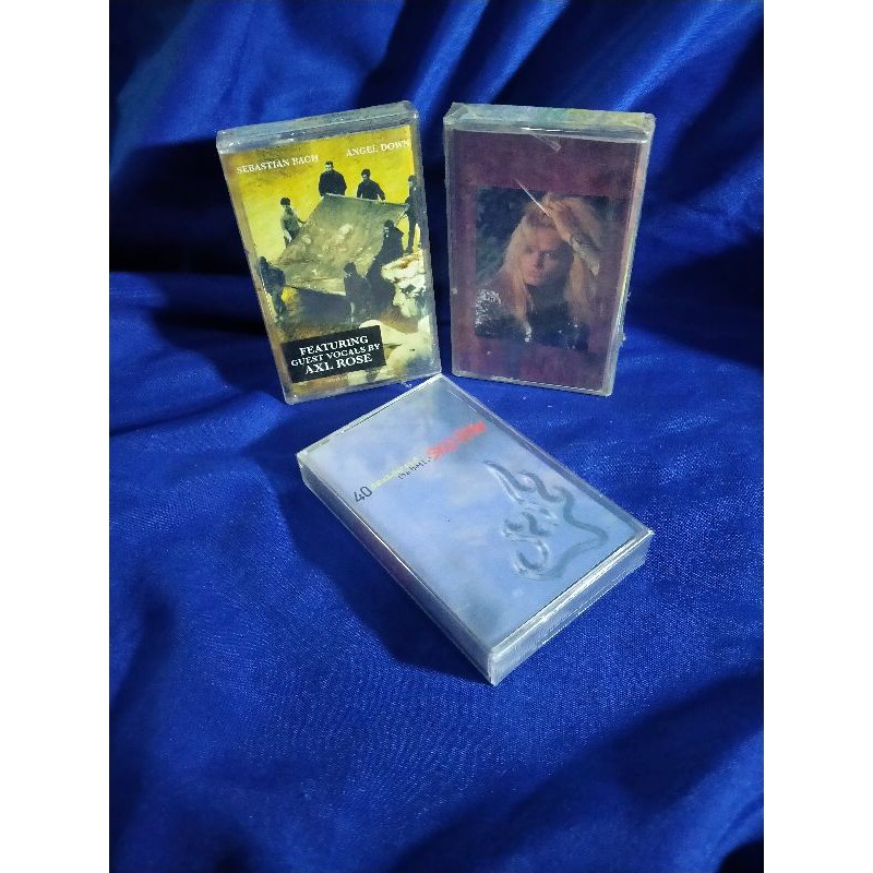 paket kaset pita audio segel skid row & sebastian bach